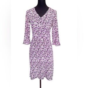 Mayle Vintage Purple Silk Stretch Cocktail Floral Dress Womens Size 2/4